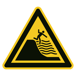 Warnzeichen Warnung vor steil abfallendem Strand DIN EN ISO 7010 W066 Kunststoff SL 200 mm Einzelschild
