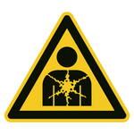 Warnzeichen Warnung vor gesundheitsgef&auml;hrdenden Stoffen oder Gemischen DIN EN ISO 7010 W071 Folie SL 100 mm Einzeletikett