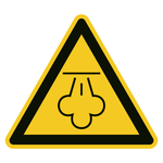 Warnzeichen Warnung vor hei&szlig;em Dampf DIN EN ISO 7010 W080 Folie SL 100 mm Einzeletikett