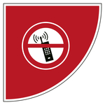 Tür Bodenmarkierung Verbotszeichen Eingeschaltete Mobiltelefone verboten