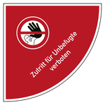Tür Bodenmarkierung Verbotsschild Zutritt für Unbefugte verboten Folie selbstklebend R9 900 x 900 mm Einzeletikett