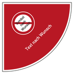 Tür Bodenmarkierung Verbotsschild mit Wunschtext und Wunschsymbol Folie selbstklebend R9 900 x 900 mm Einzeletikett