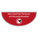 Tür-Bodenmarkierung Verbotsschild Kein Zutritt für Personen mit Herzschrittmacher
