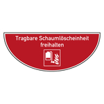 Tür-Bodenmarkierung Brandschutzzeichen Tragbare Schaumlösch-Einheit freihalten