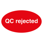 Qualitätskennzeichen QC rejected Rot Oval