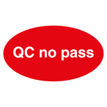 Qualitätskennzeichen QC no pass Rot Oval