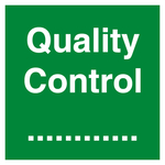 Qualitätskennzeichen Quality Control zum Selbstbeschriften Grün Quadratisch
