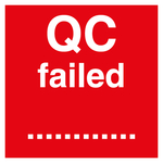 Qualitätskennzeichen QC failed zum Selbstbeschriften Rot Quadratisch