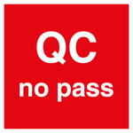 Qualitätskennzeichen QC no pass Rot Quadratisch