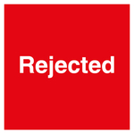 Qualitätskennzeichen Rejected Rot Quadratisch