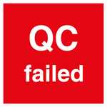 Qualitätskennzeichen QC failed Rot Quadratisch