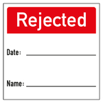 Qualitätskennzeichen Rejected mit Datum und Name Weiß Quadratisch