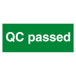 Qualitätskennzeichen QC passed Grün Rechteckig