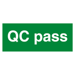 Qualitätskennzeichen QC pass Grün Rechteckig