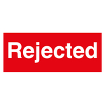 Qualitätskennzeichen Rejected Rot Rechteckig