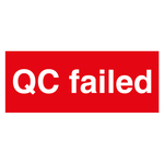 Qualitätskennzeichen QC failed Rot Rechteckig