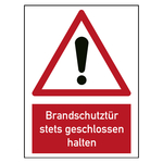Brandschutzzeichen Brandschutztür stets geschlossen halten