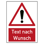 Brandschutzzeichen mit Wunschtext und Ausrufezeichen Folie 300 x 400 mm Einzeletikett