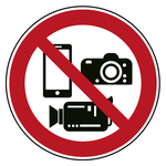 Verbotszeichen Fotografieren und Filmen verboten Folie Ø 50 mm 6 Stück/Bogen