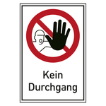 Verbotsschild Kein Durchgang Kombischild Folie 200 x 300 mm Einzeletikett