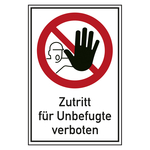 Verbotsschild Zutritt für Unbefugte verboten Kombischild Kunststoff 200 x 300 mm Einzelschild
