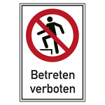 Verbotsschild Betreten verboten Kombischild