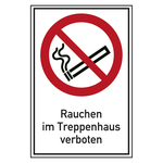 Verbotsschild Rauchen im Treppenhaus verboten Kombischild Kunststoff 150 x 200 mm Einzelschild