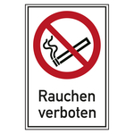 Verbotsschild Rauchen verboten Kombischild Folie 200 x 300 mm Einzeletikett