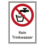Verbotsschild Kein Trinkwasser Kombischild Kunststoff 150 x 200 mm Einzelschild