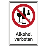 Verbotsschild Alkohol verboten Kombischild