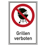 Verbotsschild Grillen verboten Kombischild