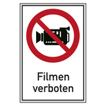 Verbotsschild Filmen verboten Kombischild