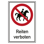 Verbotsschild Reiten verboten Kombischild