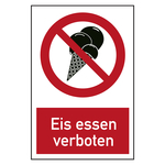 Verbotszeichen Eis essen verboten Kombischild