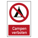 Verbotszeichen Campen verboten Kombischild
