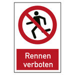 Verbotszeichen Rennen verboten Kombischild