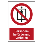 Verbotszeichen Personenbeförderung verboten Kombischild