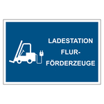 Bodenmarkierung Ladestation elektrische Flurf&ouml;rderzeuge Folie selbstklebend R9 blau 300 x 200 mm Einzeletikett