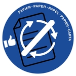 CEP Papierkorb Deckel - &Oslash; 380 mm, blau f&uuml;r Papier