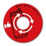 CEP Papierkorb Deckel - &Oslash; 380 mm, rot f&uuml;r Metall
