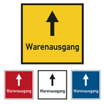 Bodenmarkierung Wegweiser Warenausgang quadratisch in verschiedenen Ausführungen