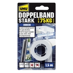 UHU Doppelklebeband Stark - für Innenbereich, 1,5 m x 19 mm, Infokarte
