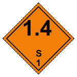 Gefahrzettel Placards Klasse 1.5 D Explosive Stoffe mit gestrichelter Kontrastlinie Folie seewasserbeständig 300 x 300 mm Einzeletikett