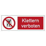 Bodenmarkierung Verbotsschild Klettern verboten