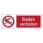Kombischild Verbotszeichen Baden verboten