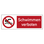 Kombischild Verbotszeichen Schwimmen verboten