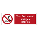 Kombischild Verbotszeichen Vom Beckenrand springen verboten