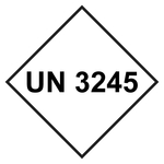 UN-Aufkleber mit UN 3245 Folie 100 x 100 mm Einzeletikett