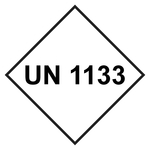 UN-Aufkleber mit UN 1133 Folie 50 x 50 mm 500 Stück/Rolle