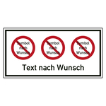 Verbotsschild Wunschtext und drei Wunschsymbolen Kombischild